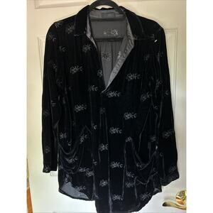 CP Shades Velvet-Silk rayon Embroidered Tunic pockets long sleeve XS EUC